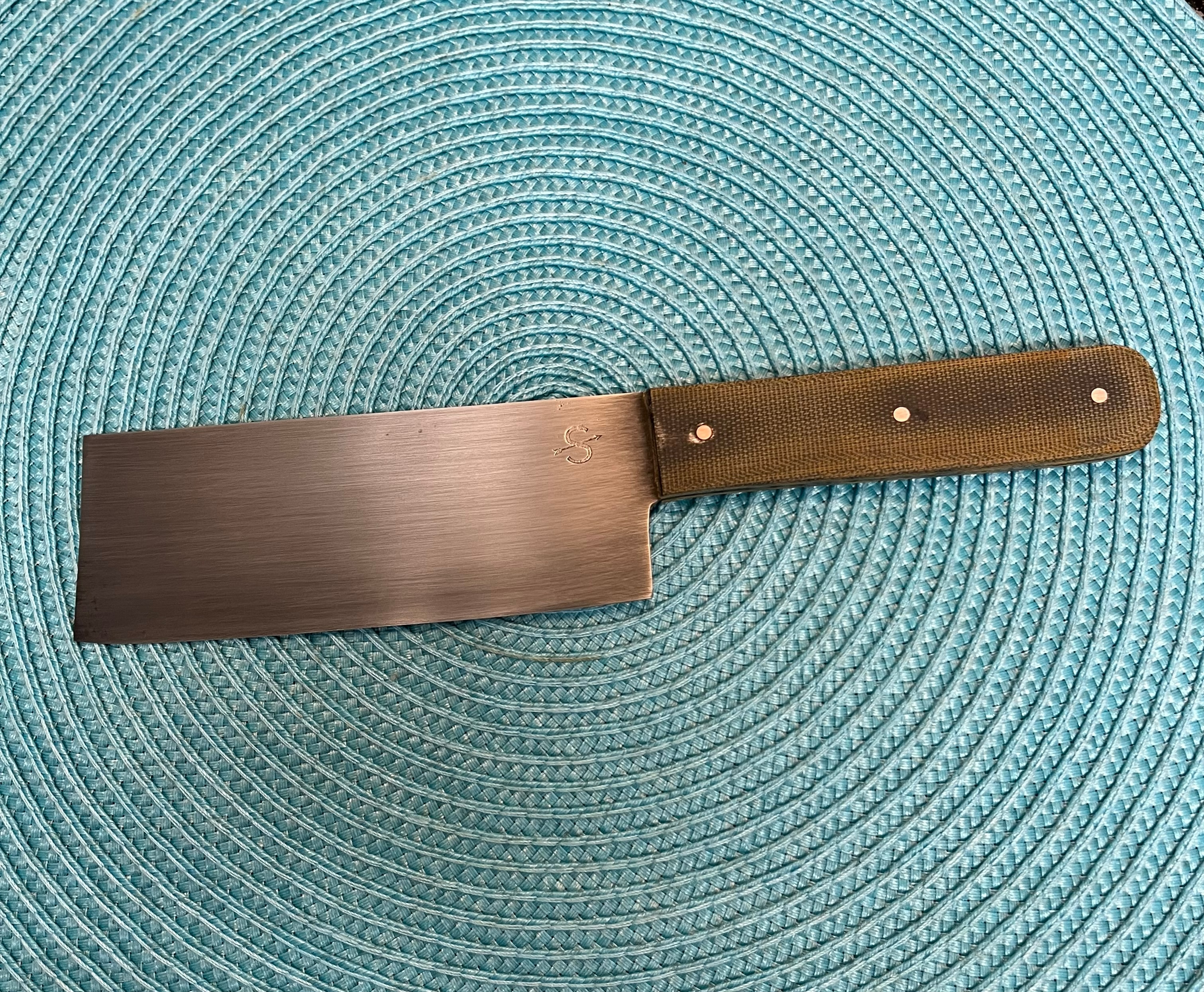 Veggie cleaver with micarta handle