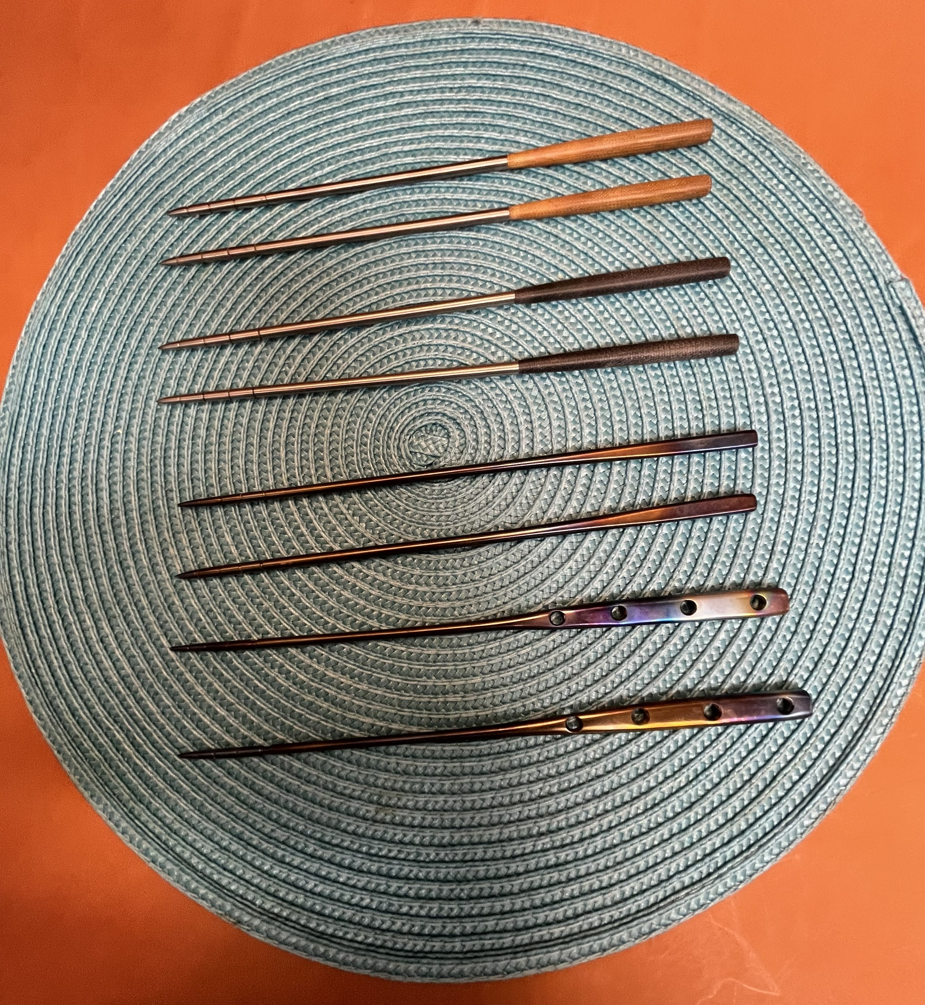 Chop sticks — handcrafted titanium and wood